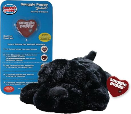 SmartPetLove Original Junior - Heartbeat Behavioral Aid Puppy Toy - Puppy Heartbeat Toy Sleep Aid (Black)
