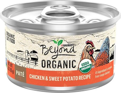 Purina Beyond Organic Wet Cat Food Pate, Organic Chicken & Sweet Potato Adult Recipe - (Pack of 12) 3 oz. Cans
