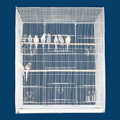 36" Extra Large Multiple Flight Bird Aviaries Budgie Canaries Finches Lovebirds Budgies Breeding Breeder Cage (36", White)