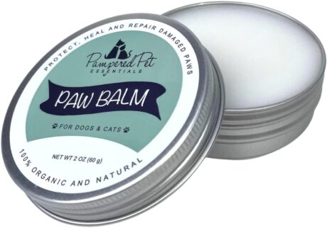 Organic Pet Paw Balm - Soothe, Heal & Protect Dry Cracked Paw & Nose - 100% Vegan Natural Ingredients & Safe - Beeswax - Moisturizer & Smoother for Dogs, Cats & More - Pet Care for Smooth Paws & Nose