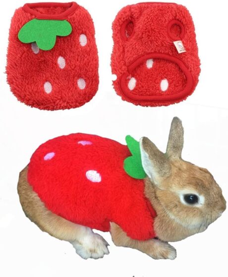 ANIAC Bunny Clothes for Rabbits Warm Kitten Vest Fleece XXXS Dog Shirt Cozy T-Shirt for Bunny Guinea Pig Ferret Puppy Mini Dog and Small Animals (3S)
