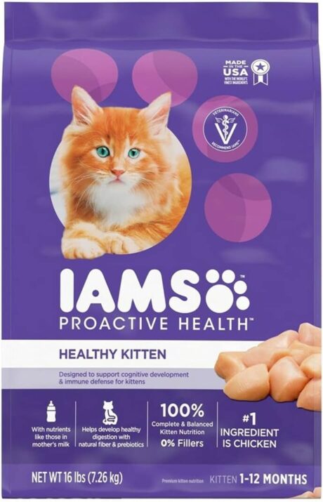 IAMS PROACTIVE HEALTH Healthy Kitten Dry Cat Food with Chicken Cat Kibble, 16 lb. Bag