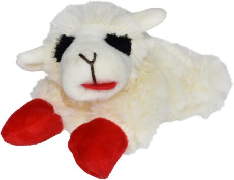 Multipet INTERNATIONAL 843140 Lambchop Plush Squeak Toy Mini for Pets, 6-Inch, White, small