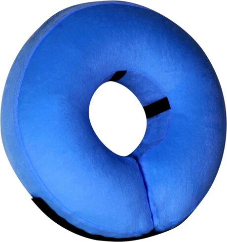 Inflatable Dog Cone Collar-Soft Protective Cone for Dogs After Surgery,Dog Donut Collar for Large Medium Small Dogs and Cats (Blue,Medium)