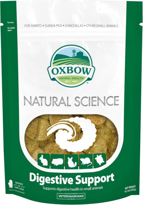 Oxbow Natural Science Digestive Supplement - High Fiber Supports Digestive Health in Chinchillas, Rabbits, Guinea Pigs and Other Small Animals- Made in the USA- Veterinarian Recommended - 4.2 oz.