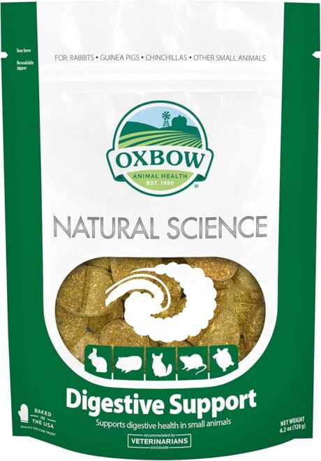 Oxbow Natural Science Digestive Supplement - High Fiber Supports Digestive Health in Chinchillas, Rabbits, Guinea Pigs and Other Small Animals- Made in the USA- Veterinarian Recommended - 4.2 oz.