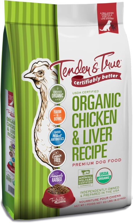 Tender & True Organic Chicken & Liver Recipe Dog Food, 20 lb