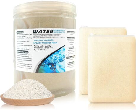WDEFUN Aquarium Filter Media, Organic Filtration Resin, Remove Driftwood Tannins Suitable for Freshwater and Saltwater Fish Tank 2 Bag -300 ml with Free Mesh Bag