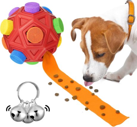 Interactive Dog Toys Snuffle Ball Encourage Natural Foraging Skills,Slow Food Training to Relieve Boredom and Stimulating,Cloth Strip with Hidden Food Dog Puzzle Toys for Medium Small Dogs