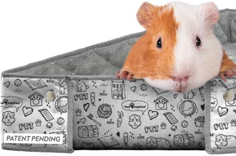 Paw Inspired Critter Box | Washable Guinea Pig Cage Liners with Raised Sides | Fleece Bedding for Guinea Pigs Rabbits, Hamsters, Small Animals | Edge Protected Pee Pads (C&C 2x1)
