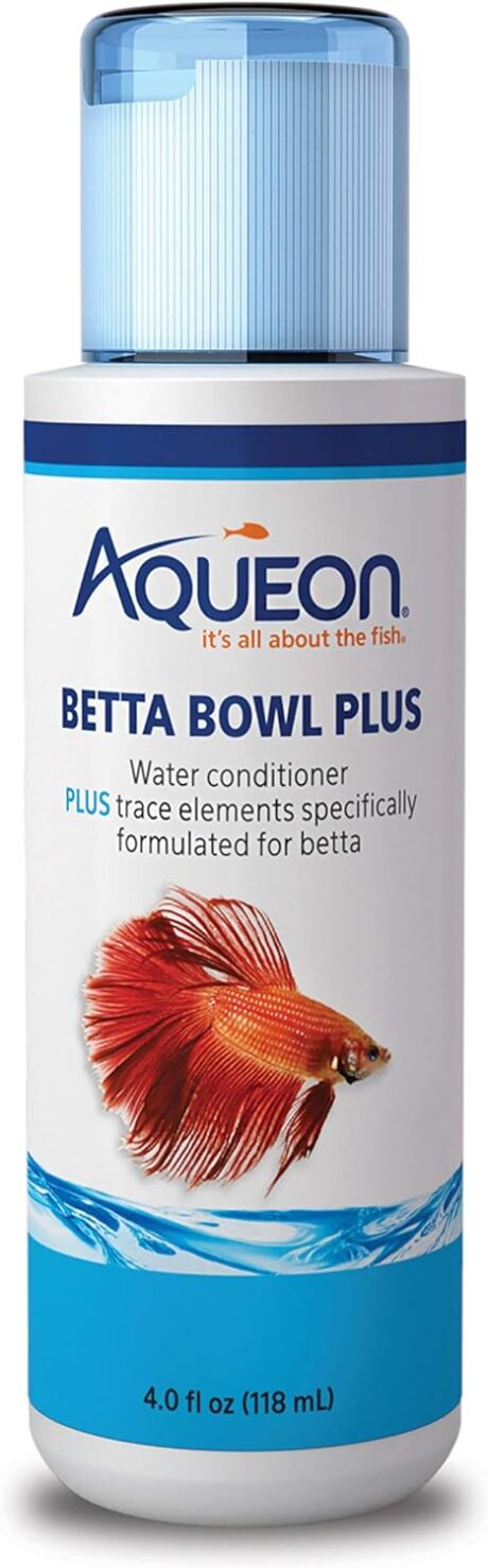 Aqueon Aquarium Fish Tank Betta Bowl Plus Water Conditioner, 4 Ounce