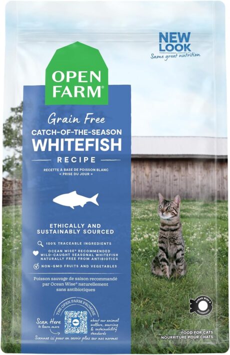 Open Farm Catch-Of-The-Season Whitefish Recipe Organic Sustainable Cat Food Net 4 LB