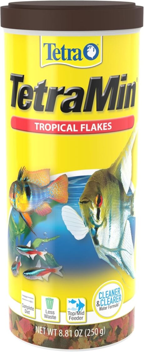 TetraMin Nutritionally Balanced Tropical Flake Food for Tropical Fish, 8.81 oz