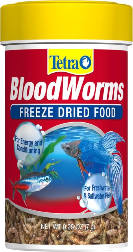Tetra BloodWorms 0.25 Oz, Freeze-Dried Food for Freshwater and Saltwater Fish, Seafood (Pack of 1)