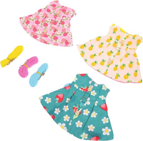 Mipcase 3 Sets Pet Clothes Leash Small Animal Vest for Rabbits Ferrets and Guinea Pigs Comfortable and Stylish Pet Apparel for Outdoor Adventures