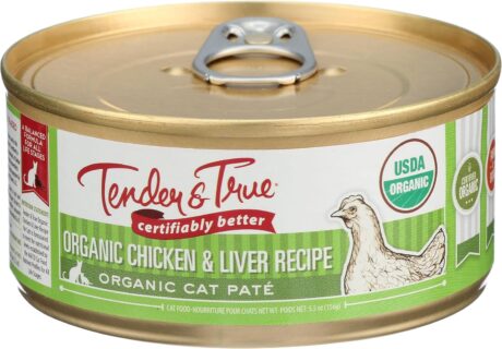 Tender & True Organic Chicken & Liver Recipe Canned Cat Food, 5.5 oz, Case of 24