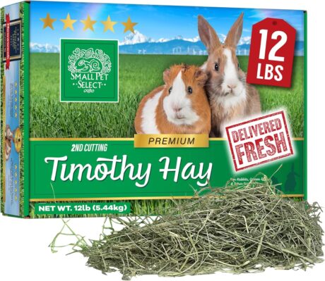 Small Pet Select 2nd Cutting Perfect Blend Timothy Hay Pet Food for Rabbits, Guinea Pigs, Chinchillas and Other Small Animals, Premium Natural Hay Grown in The US, 12 LB
