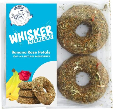 Grandpa's Best Whisker Nibblers Banana Rose Petal Treats for Rabbits, Guinea Pigs and Small Animals