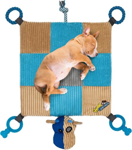 Puppy Teething Mat, Puppy Play Mat with Teething Toys, Puppy Playmat, Dog Chew Mat, Puppy Play Mat, Dog Playpen Accessories, Puppy Gear, Stuff for Puppies, Puppy Essentials - 20 X 20