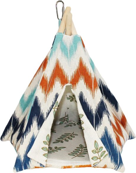 Teepee Tent (Medium) - Small Animal Bed - for Hamster, Sugar Gliders, Hedgehogs, Guinea Pigs, Gerbils, Rats, Degus and Other Small Pets - Hut/Den/Hideout/Igloo/Hideaway/House/Home